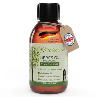 MakeLove Massageöl Ylang Ylang 250ml – Sinnliches Erotik Liebesöl für Paare | Dermatest „Sehr Gut“: Sinnliches Massageöl für Paare – mit Mandel- & Jojobaöl, extrem gleitfähig & Made in Germany.