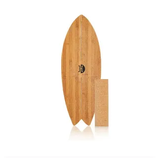 Jucker Hawaii Balance Board Ocean Rocker Bamboo inkl. Korkrolle | Bambus Balance Board mit einmaligem Rocker Shape