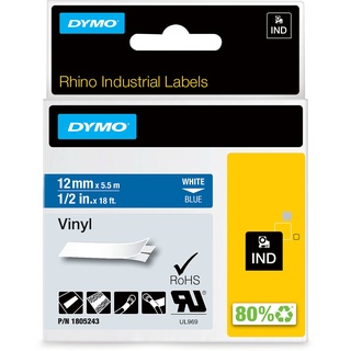 Dymo ID1 Industrial Rhino Pro Beschriftungsband, 12mm, weiß/blau 1805243