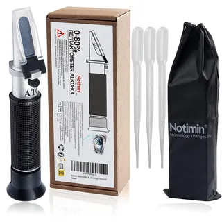 Notimin Alkoholmeter Refraktometer Alkohol 0-80% HandRefraktometer für Spirituosen, destilliertes Ethanol mit Wasser wie Whisky, Brandy, Wodka ​(Anleitung in Deutsch)