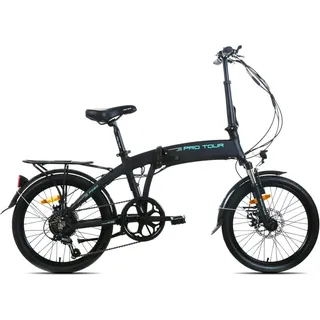 ZMH Klapprad für Erwachsene E-Bike 20 Zoll 7-Gang Shimano Alu-Rahmen leicht, 7 Gang Nexus Schaltwerk, Kettenschaltung, (Packung, 9-tlg., 1*Klappräder), Multifunktionales LCD-Display 250W Heckmotor schwarz