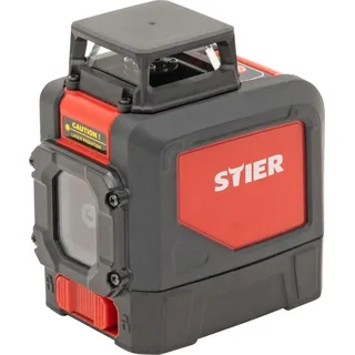 Stier Kreuzlinienlaser 360° x 120°, grün 520nm, Kreuzlaser grün, Linienlaser, Baulaser mit präziser Nivelliergenauigkeit von ±3 mm / 10 m, inkl.