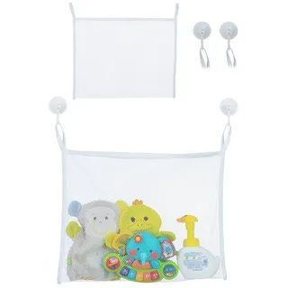 Relaxdays Badespielzeug Aufbewahrung, 2er Set, Weiß