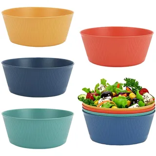 4 Stück Schalen Set Plastik Schüssel Mehrfarbig Salatschüssel Kunststoff Ramen Schüssel Große Servierschüssel Unzerbrechlich Suppenschüsseln für Kinder & Erwachene Mikrowellenfest Spülmaschinenfest