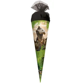 ROTH Geschenk-Schultüte klein Tyrannosaurus 50 cm - rund Tüllverschluss - Zuckertüte Dinosaurier