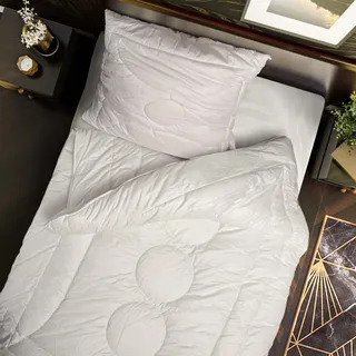John Cotton Magicline Bettdecke, 155x220 cm, | Premium Sommerdecke mit 100% Baumwolle. Bezug: - weiß,