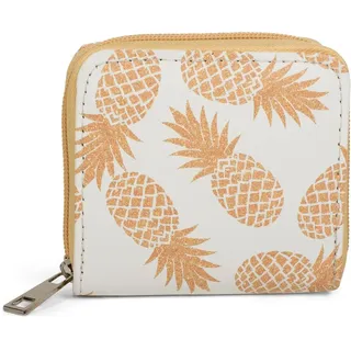 Stylebreaker Damen Mini Geldbörse Portemonnaie weiß-orange