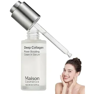Maison Deep Collagen Serum, Maison Cosmetics Collagen Serum, Maison Kosmetik Peptide Serum, Anti-Aging Gesichtsserum zur Milderung feiner Linien & Falten, Feuchtigkeitsspendend & Straffend, 30 ml (1)
