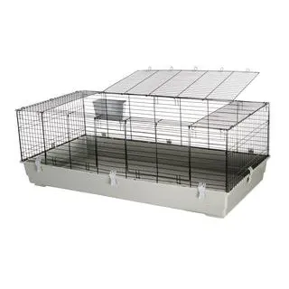 dehner lieblinge Kleintierkäfig Peppy 160 x 58 x 80 cm hellgrau