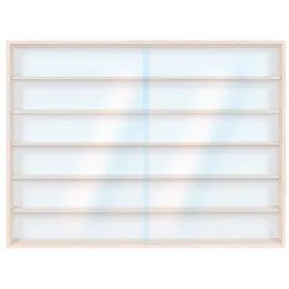 Alsino V-13 Vitrine Sammlervitrine 100 cm x 58 cm x 8,5 cm Birke Mutliplex Natur Setzkasten für Figuren, Steine, Modelle, Fingerhüte