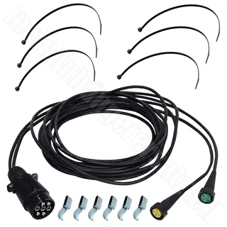 meinAnhängerersatzteil Aspöck Kabelsatz Anhängerkabel 7pol. 4m mit Bajonettanschluss + Befestigungsmat.