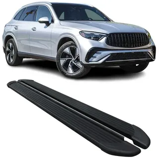 Omac Trittbretter Seitenschweller kompatibel mit Mercedes GLC X254 2022-2026 Aluminium Schwarz 2 TLG