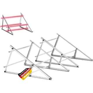 Balkonkraftwerk Halterung 2 Set, 117cm Solarmodul Halterung Flachdachhalterung Für Solarmodule, verstellbarer Winkel 0-90° kompatibel mit Solarmodulen 100W-600W Breite