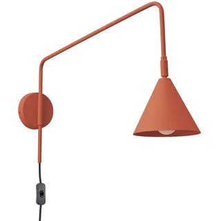 SOLLUX lighting Wandleuchte Innen - Wandlampe Stahl - 1 Flammig - LED Lampe Glühbirne - Roter Ocker Nox