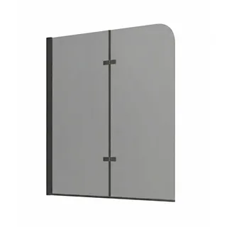 Badplaats Badewanne Austin Schwarz Grauglass 5mm mit Nanobeschichtung 120 x 140cm Duschwand Duschabtrennung Badewannenaufsatz