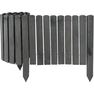 Aquagart Holz Rollzaun 200 x 20 cm grau