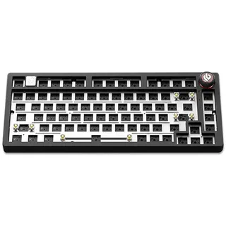 Aluminium DIY Kit Mechanische Tastatur Hot-Swap RGB Kit Dichtung Benutzerdefiniertes Aluminiumgehäuse Tastatur - Schwarz - Schwarz