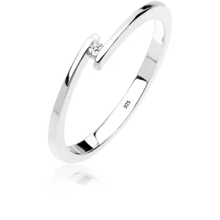 Diamore Elli DIAMONDS Ring Damen Verlobungsring mit Diamant (0.015 ct.) in 925 Sterling Silber