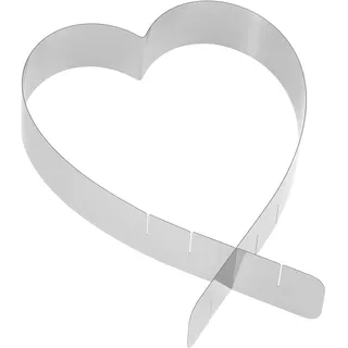 4smile Herz Tortenring – Edelstahl, Made in Germany – Tortenring Herz verstellbar, 4 Größen – kann als Backform Herz verwendet Werden oder zum Dekorieren von Kuchen und Torten für Lieblingsmenschen
