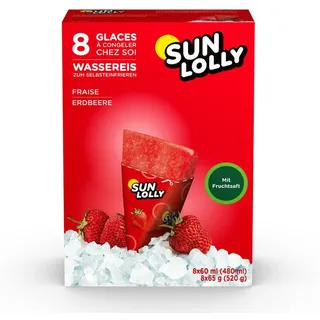 CO-RO A/S SUN LOLLY Wassereis Erdbeere 8x 60,0 ml