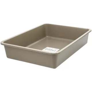 GarPet Katzenklo in 5 Größen Katzentoilette ohne Deckel Katzen WC Schalentoilette Klo grau eckig hygenisch M (43x33x9)