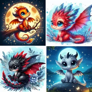 FLAJZ Malen Nach Zahlen Kinder, 4 Stück Süße Tiere Malen Nach Zahlen ab 5 6 7 8 9 10 11 12 Jahre Junge und Mädchen, Farbiges Leinwand Acrylfarben DIY Ölgemälde Set zur Heimdekoration, 20x20cm