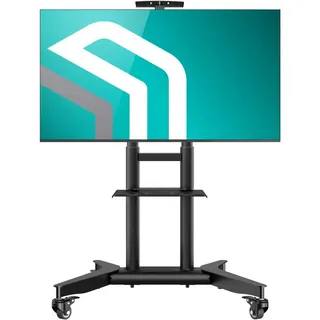 ONKRON TV Ständer rollbar für 32-75 Zoll Fernseher, max 60 kg, Schwarz TS1571-B