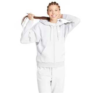 adidas Essentials 3-Streifen Fleece Sweatjacke Damen IN6179 - light grey heather/white S