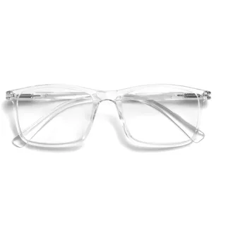 OPULIZE INK Lesebrille für Damen und Herren, großer rechteckiger Rahmen mit Federscharnieren & kratzfest, transparent, +1,5 (1 Stück)