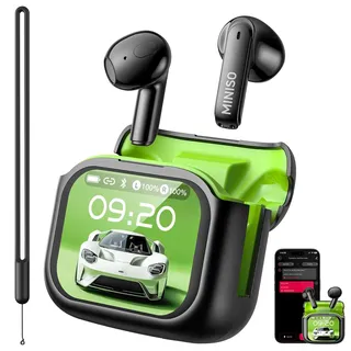 MINISO MS103 AI Übersetzer Kopfhörer in Echtzeit, Übersetzungskopfhörer für 134 Sprachen mit LCD Touchscreen, Bluetooth 6.0 Sprachübersetzer Kopfhörer für Reisen, Business, Lernen