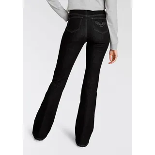 Arizona Bootcut-Jeans »Comfort-Fit«, ausgestellte Beinform, mit Eingrifftaschen, High-Waist, Gr. 76 L-Gr, black, , 401120-76 L-Gr