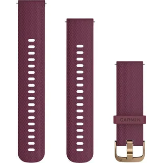 Schnellwechsel Ersatzarmband 20mm Silikon dunkellila/gold (010-12691-05)