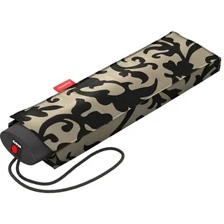 Reisenthel umbrella pocket mini in Baroque Taupe – Extrem leichter und flacher Taschenschirm aus recycelten PET-Flaschen – Mit großem Schirmdach