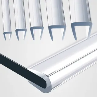 5m Transparenter U-Form Kantenschutz, Klemmprofil Kantenzierstreifen Für Glastische, Selbstklemmend Tischkantenschutz Dichtungsstreifen(0.5-1.5mm)