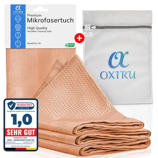 OXIRU Mikrofasertücher 40x60 Set - Perfekt für Glas Polieren, Fenster Reinigung, Microfaser Geschirrtücher, Auto Reinigungstücher, Glasreinigungstücher - Poliertücher für Gläser Gastronomie