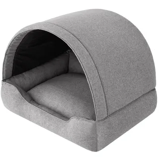 Bjird Hundehütte Tierhaus für kleine Hunde und Katzen, kratzfeste Hundehöhle und Hundebett in einem, made in EU grau 82x68
