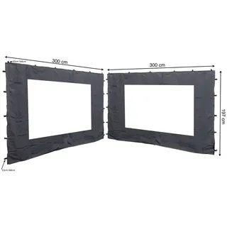 Quick Star Seitenteile für Pavillon 3x3 m 2 Stück Anthrazit 3,00 x 1,97 m