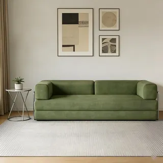 eryssgbf Kompressionssofa mit Armlehne, ausklappbar, umwandelbares Bodenbett Schlafsofa, Bequeme Lounge für das Wohnzimmer, Zweisitzer Cordmatratze, 1x2米