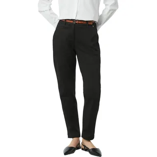 Comma, Chinohose mit Gürtel Schwarz 40