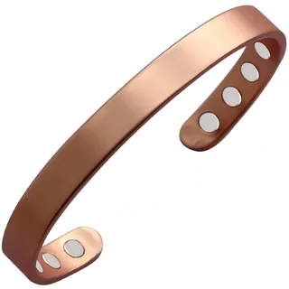 MagEnergy Kupfer-Armband für Damen und Herren 99,9% reines Kupfer mit 8 Magneten Lymphdrainage und Schmerzlinderung (Schlichtes Design)