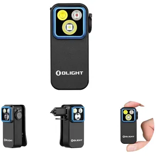 OLIGHT Oclip Pro Mini LED Taschenlampe mit Flutlicht, fokussiertes Licht und Rotelicht,500 LM helle USB-C wiederaufladbare Flashlight,IPX6 Clip Lampe kleine Blinklicht für Läufer Camping und Notfall