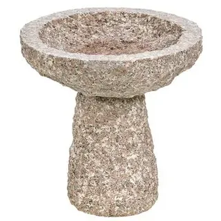 Dehner Granit-Vogeltränke, Ø 35 cm, Grau, Braun