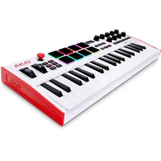 Akai Professional MPK Mini Plus 37-Tasten USB MIDI Keyboard Controller mit 8 MPC Pads, Sequencer, MIDI/CV/Gate I/O, Musikproduktionssoftware, Native Instruments Sound Package, Limitierte Edition Weiß