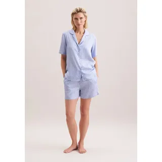Seidensticker Pyjama SEIDENSTICKER, Damen, Gr. 38, blau, 100% Modal, gestreift, Homewear-Sets Pyjama
