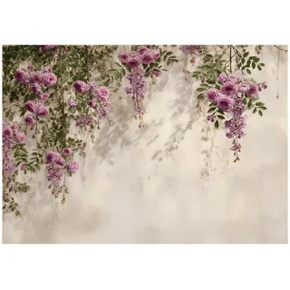 WallArena Fototapete Blumen Hängend Lila 300x210 cm