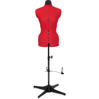 Adjustoform FG304 Sew Simple Schneiderpuppe, Nähpuppe, 8 verstellbare Teile, Größen 38 bis 46, klein, Mohnrot, Mohnblumenroter Nylonstoff, Rot (Poppy Red), S