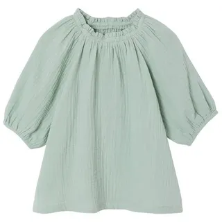 vertbaudet Kurzarmbluse Musselinbluse Mädchen mit Ballonärmeln grün 122