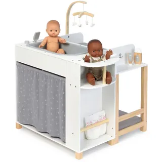 Musterkind Puppenwickelkommode Viola, Weiß, Natur, Grau, Holzwerkstoff, Textil, Holz, 60x87x70 cm, CE, EN 71, Spielzeug, Kinderspielzeug, Puppen & Puppenzubehör, Puppen
