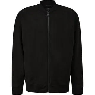 QS Sweatshirt Jacke in Veloursoptik | schwarz - S
