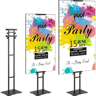 Vevor Posterständer, höhenverstellbar bis zu 190,5 cm, doppelseitiger, robuster Sockel-Schilderhalter, bodenstehender Schilderhalter, Bannerständer mit stoßdämpfender Basis zur Präsentation, für Tafel